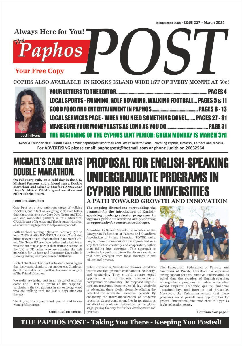 March 2025 issue of the Paphos Post